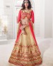 wedant FAshion Wedding Heavy Work Dulhan Collection Self Design Lahengha Choli Golden & Red